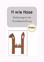 Vorschau - Mal- und Bastelvorlagen - Bastelvorlage für die Buchstabeneinführung - H wie Hase - Deckblatt
