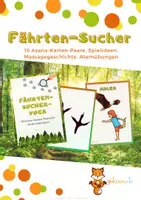 Vorschau - Arbeitsblätter - Yoga Karten ,Tierspuren' - Merkspiel, Massage, Atemübungen - Deckblatt