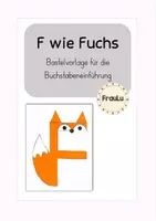 Vorschau - Mal- und Bastelvorlagen - Bastelvorlage für die Buchstabeneinführung - F wie Fuchs - Deckblatt