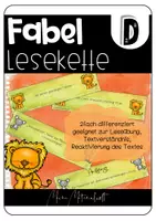 Vorschau - Aufgabenkarten - Lesekette zu der Fabel "Der Löwe und die Maus" - Deckblatt