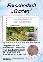 Vorschau - Arbeitsblätter - Forscher-Heft "Garten" zur kostenlosen Gartenfibel vom Bmel, #TimeForClimateAction - Deckblatt