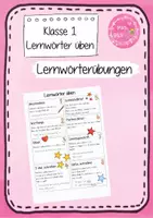 Vorschau - Arbeitsblätter - Lernwörter üben: Lernwörter-Übungsübersicht für die 1. Klasse - Deckblatt
