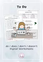 Vorschau - Arbeitsblätter - DIGITAL Worksheets TO DO Grammar (don't/doesn't) - Deckblatt