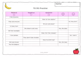 Vorschau - Arbeitsblätter - TO DO Worksheet Question Negation Statements Present Simple - Seite 3