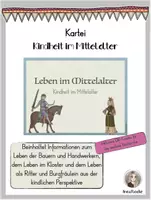 Vorschau - Stationenlernen - Kartei Kindheit im Mittelalter mit QR Codes - Deckblatt