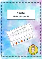 Vorschau - Arbeitsblätter - Lesen und kleben - Merksatz zur Planetenreihenfolge - Deckblatt