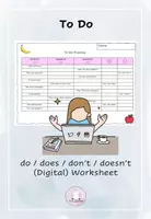 Vorschau - Arbeitsblätter - TO DO Worksheet Question Negation Statements Present Simple - Deckblatt
