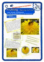 Vorschau - Stationenlernen - Frühling - Spring ins Feld (Kartei für heterogene Gruppen) - Deckblatt