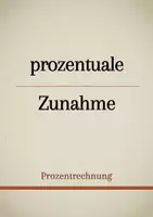 Vorschau - Präsentationen/Tafelbilder - Tafelbilder - Prozentrechnung: prozentuale Zunahme berechnen - Deckblatt