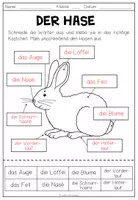 Vorschau - Arbeitsblätter - OSTERN: Der Hase - Körperteile zuordnen - Seite 2