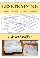 Vorschau - Fördermaterial/Inklusion - Lesetraining: Wortfamilien - Lesekarten - Deckblatt