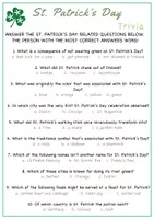 Vorschau - Arbeitsblätter - Fun Trivia and Quiz Questions and Answers St. Patrick’s Day / Irische Trivia - Deckblatt