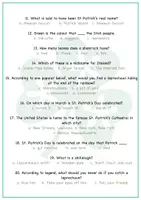 Vorschau - Arbeitsblätter - Fun Trivia and Quiz Questions and Answers St. Patrick’s Day / Irische Trivia - Seite 1