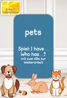Vorschau - Arbeitsblätter - Englisch Haustiere pets I have Who has mit ABs - Deckblatt