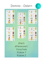 Vorschau - Spiele - Domino Ostern - Anlaute Silben Wörter Sätze - Deckblatt