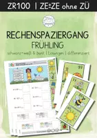 Vorschau - Arbeitsblätter - Rechenspaziergang | Frühling | ZR100 | ZE ± ZE ohne ZÜ - Deckblatt