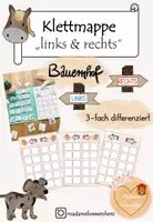 Vorschau - Arbeitsblätter - Klettmappe Links und Rechts - Bauernhoftiere - Deckblatt