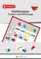 Vorschau - Fördermaterial/Inklusion - Klettmappe: Farben und Fahrzeuge - Deckblatt