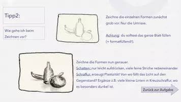 Vorschau - Arbeitsblätter - Stillleben zeichnen Anleitung Homeschooling interaktiv - Seite 2