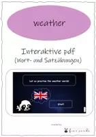 Vorschau - Präsentationen/Tafelbilder - Englisch: Interaktive Übung zum Thema "weather" - Deckblatt