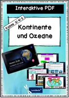 Vorschau - Interaktives Material - Erde: Kontinente und Ozeane - interaktive PDF im 4:3 und 16:9-Format Klasse 3, 4 und 5 - Deckblatt