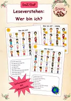 Vorschau - Arbeitsblätter - DaZ: Leseverstehen "Wer bin ich?" - differenziert mit Silbenschrift - Deckblatt