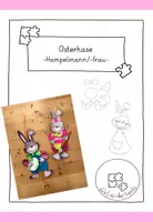 Vorschau - Mal- und Bastelvorlagen - Ostern - Osterhasen - Hampelmann/-frau Bastelvorlage - Deckblatt