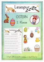 Vorschau - Arbeitsblätter - Mini-Lesespur Ostern (3-fach differenziert) - Deckblatt