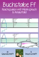 Vorschau - Arbeitsblätter - Buchstabe F nachspuren + Merkspruch - Deckblatt