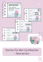 Vorschau - Aufgabenkarten - Karten für den Lochkasten- Wortarten üben - Deckblatt