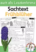 Vorschau - Arbeitsblätter - Sachtext: Frühblüher mit Fragen zum Text - auch als Lesekonferenz geeignet - Deckblatt