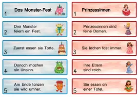 Vorschau - Aufgabenkarten - Satzstreifen für die erste Klasse (z.B. für Schleich- oder Dosendiktate) - Seite 1