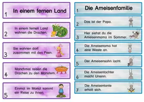 Vorschau - Aufgabenkarten - Satzstreifen für die erste Klasse (z.B. für Schleich- oder Dosendiktate) - Seite 3