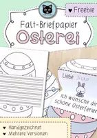 Vorschau - Arbeitsblätter - Falt-Osterei: Briefpapier mit Lineatur für Ostern - Deckblatt