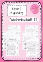 Vorschau - Arbeitsblätter - Wochen-Leseblatt 13: stummes h, G/g und ng - Frohes Lernen in Grundschrift - Deckblatt