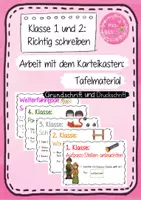 Vorschau - Poster - Wörterschule - Tafelmaterial in Grundschrift, Druckschrift und AW Straight (Karteikasten) - Deckblatt