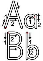Vorschau - Poster - Buchstabenposter: Druckbuchstaben mit Schreibrichtung - Seite 1