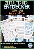 Vorschau - Arbeitsblätter - Zeitalter der Entdecker - Arbeitsblätter | Marco Polo - Deckblatt