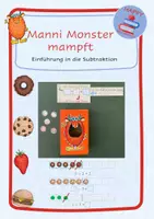 Vorschau - Arbeitsblätter - Manni Monster mampft - Einführung in die Subtraktion - Deckblatt