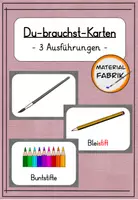 Vorschau - Bildkarten - Du-brauchst-Schilder mit handgemalten Cliparts - Deckblatt