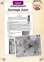 Vorschau - Arbeitsblätter - Zentangle Kunst Arbeitsblatt Klasse 6 bis 9 - Deckblatt