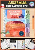 Vorschau - Unterrichtsreihen - AUSTRALIA - Digital Notebook | Interaktives PDF | Distanzunterricht & Homeschooling | Holiday Activity - Deckblatt
