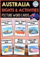 Vorschau - Bildkarten - AUSTRALIA Sights | Flashcards - Picture Word Cards - Deckblatt