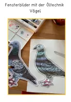 Vorschau - Mal- und Bastelvorlagen - Vögel - Fensterbilder mit der Öltechnik - Seite 1