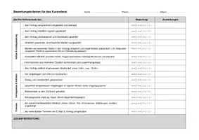 Vorschau - Lehrpläne/Lehrermaterial - Bewertungsblatt für Referate, Vorträge, Präsentationen - Mustervorlage für Schüler-Feedback und Leistungsbewertung - fächerübergreifend einsetzbar - Deckblatt