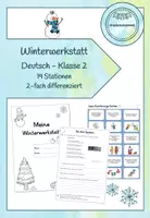 Vorschau - Arbeitsblätter - Winterwerkstatt Deutsch - Klasse 2 (19 Stationen) - Deckblatt