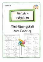 Vorschau - Arbeitsblätter - Umkehraufgaben- Klasse 1 (Zahlenraum bis 20) - Deckblatt