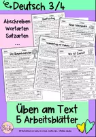Vorschau - Arbeitsblätter - Üben am Text Set 2 (Wortarten, Abschreiben, Satzarten) - Deckblatt