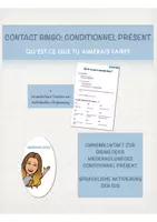 Vorschau - Arbeitsblätter - Contact Bingo - conditionnel présent - Deckblatt