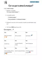 Vorschau - Aufgabenkarten - Contact Bingo - La musique - Seite 2